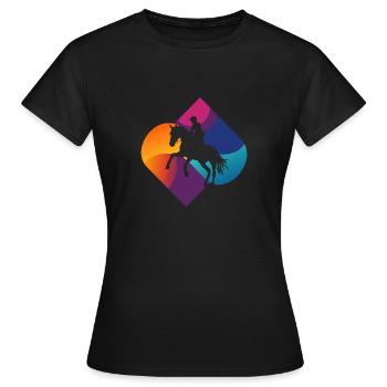 Dressage, Saut d’obstacles, Centre équestre - T-shirt Femme - noir - Devant - AI Model Female 172 dark (172cm)