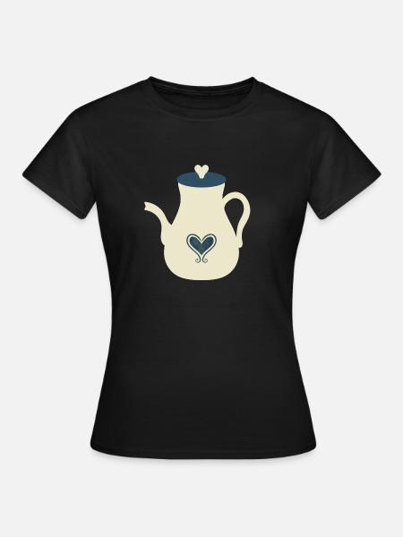 Teekanne - Frauen T-Shirt - Schwarz