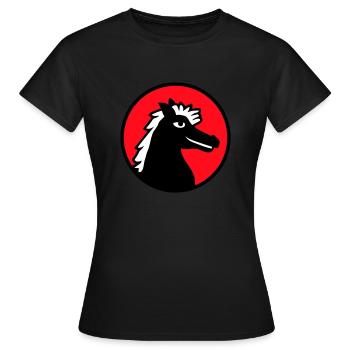 Cheval étalon cool fierté homme équitation cavalier hobby - T-shirt Femme - noir - Devant - AI Model Female 172 dark (172cm)