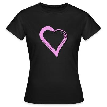 Herz in Pastellrosa - Frauen T-Shirt - Schwarz - Vorne - AI Model Female 172 dark (172cm)