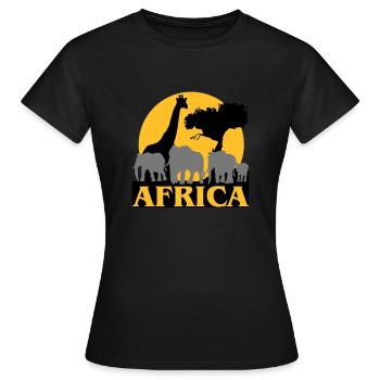 Afrika - Sonnenuntergang in der Savanne - Frauen T-Shirt - Schwarz - Vorne - AI Model Female 172 dark (172cm)