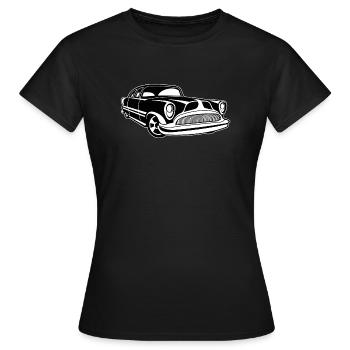 Lowrider / Oldtimer / Muscle Car 03_schwarz weiß - Frauen T-Shirt - Schwarz - Vorne - AI Model Female 172 dark (172cm)