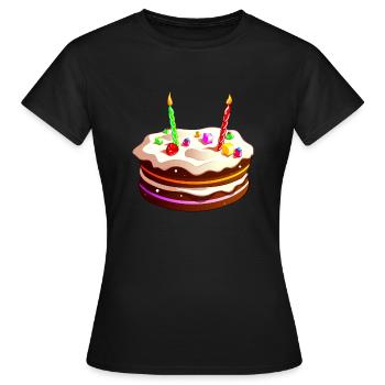 gâteau anniversaire - T-shirt Femme - noir - Devant - AI Model Female 172 dark (172cm)
