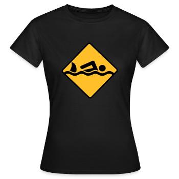 schwimmen - Frauen T-Shirt - Schwarz - Vorne - AI Model Female 172 dark (172cm)