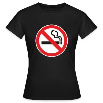 Smoking prohibited | NO SMOKING | T0008 - Women's T-Shirt - black - Front - AI Model Female 172 dark (172cm)