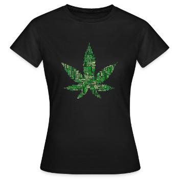 Weed marijuana cannabis leaf - Women's T-Shirt - black - Front - AI Model Female 172 dark (172cm)