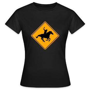 Western Road Sign - Frauen T-Shirt - Schwarz - Vorne - AI Model Female 172 dark (172cm)