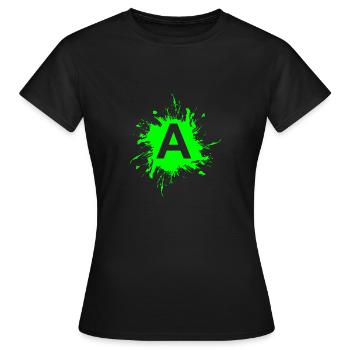 Team A letter A initial letter - Women's T-Shirt - black - Front - AI Model Female 172 dark (172cm)