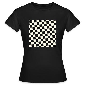 Checkerboard Mask | Mouthguard - Women's T-Shirt - black - Front - AI Model Female 172 dark (172cm)