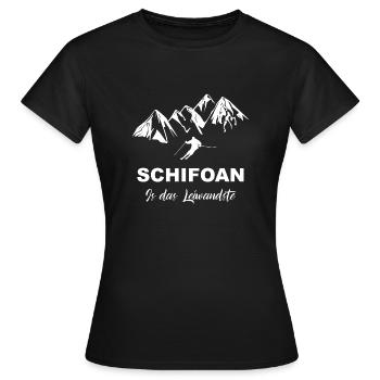 skifahren schifoan is das Leiwandste - Frauen T-Shirt - Schwarz - Vorne - AI Model Female 172 dark (172cm)