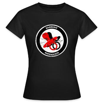 babmino antifascista - Frauen T-Shirt - Schwarz - Vorne - AI Model Female 172 dark (172cm)