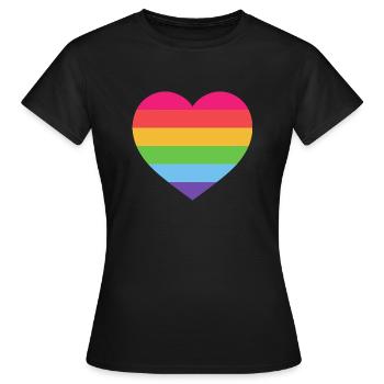 LGBTQ+ Herz - Frauen T-Shirt - Schwarz - Vorne - AI Model Female 172 dark (172cm)