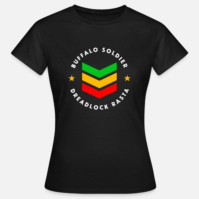 Buffalo Soldier Dreadlock Rasta - Women's T-Shirt - black