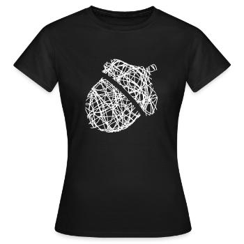 Haselnuss Nuss Gekritzel Geschenkidee - Frauen T-Shirt - Schwarz - Vorne - AI Model Female 172 dark (172cm)