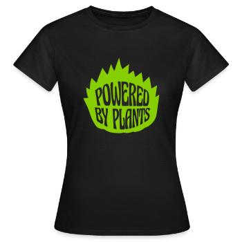 Powered by plants - Women's T-Shirt - black - Front - AI Model Female 172 dark (172cm)