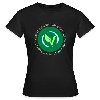 LABEL VALUE2GREEN - Women's T-Shirt - black - Front - AI Model Female 172 dark (172cm)