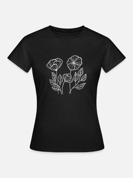 White poppies - Women's T-Shirt - black