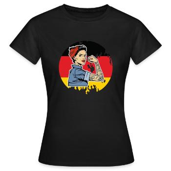 Allemand Allemand Allemagne Allemand - T-shirt Femme - noir - Devant - AI Model Female 172 dark (172cm)