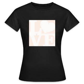 Love WordPlay original art 1 - Women's T-Shirt - black - Front - AI Model Female 172 dark (172cm)
