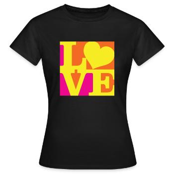 Love WordPlay original art 4 - Women's T-Shirt - black - Front - AI Model Female 172 dark (172cm)