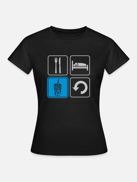 Boba Tea Repeat täglich - Frauen T-Shirt - Schwarz