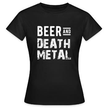 Bière et Death metal musique - T-shirt Femme - noir - Devant - AI Model Female 172 dark (172cm)