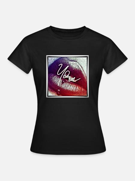 Kiss you - Frauen T-Shirt - Schwarz