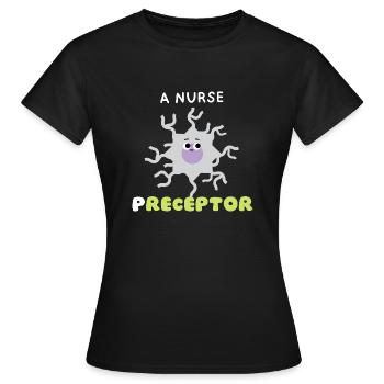 Funny Pun Receptor Nurse Preceptor Merci cadeaux - T-shirt Femme - noir - Devant - AI Model Female 172 dark (172cm)