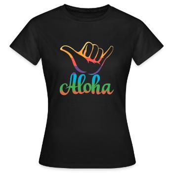 Aloha Hawii - Frauen T-Shirt - Schwarz - Vorne - AI Model Female 172 dark (172cm)