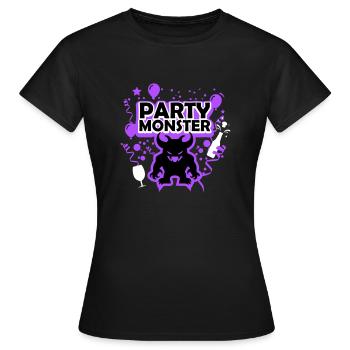 Monstre de fête violet - T-shirt Femme - noir - Devant - AI Model Female 172 dark (172cm)