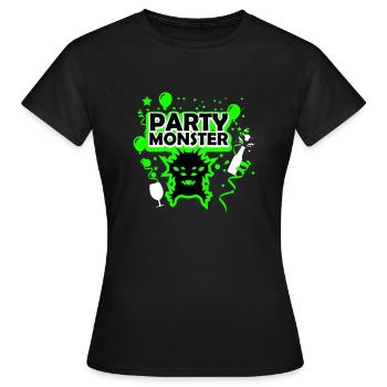 Monstre de fête vert foncé - T-shirt Femme - noir - Devant - AI Model Female 172 dark (172cm)