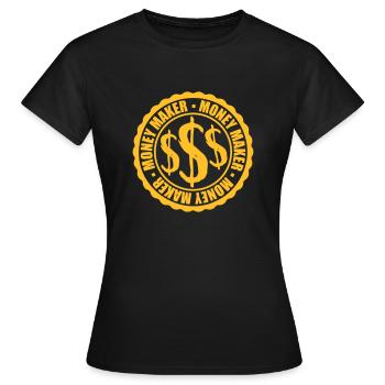 Stempel Dollar Money Maker - Frauen T-Shirt - Schwarz - Vorne - AI Model Female 172 dark (172cm)
