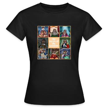 Tazz Talks | Königliche Kelpdoms - Frauen T-Shirt - Schwarz - Vorne - AI Model Female 172 dark (172cm)