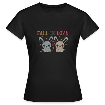Fall in Love - Women's T-Shirt - black - Front - AI Model Female 172 dark (172cm)