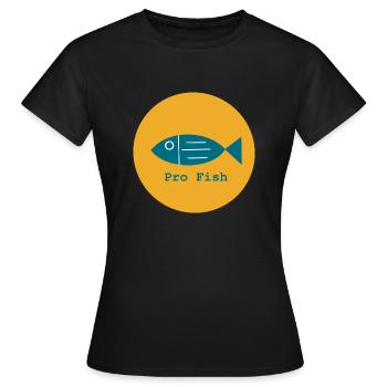 Pro Fish, Pro Fish, Pro Mer, Pro Océan - T-shirt Femme - noir - Devant - AI Model Female 172 dark (172cm)
