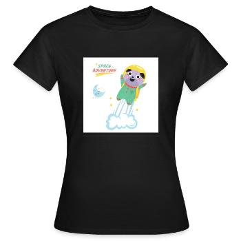 Space puppy. - Women's T-Shirt - black - Front - AI Model Female 172 dark (172cm)