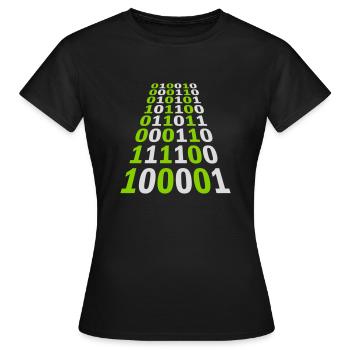 Binary Code Program Language - Women's T-Shirt - black - Front - AI Model Female 172 dark (172cm)