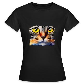 Katzengesicht 2 - Frauen T-Shirt - Schwarz - Vorne - AI Model Female 172 dark (172cm)