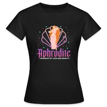 Aphrodite goddess of love and beauty Design - Frauen T-Shirt - Schwarz - Vorne - AI Model Female 172 dark (172cm)