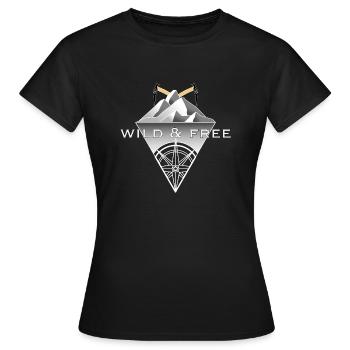 wild and free 4 - Frauen T-Shirt - Schwarz - Vorne - AI Model Female 172 dark (172cm)