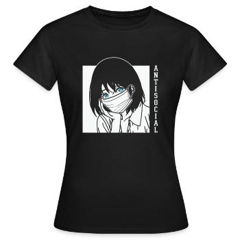 Antisozialer Stil Anime - Frauen T-Shirt - Schwarz - Vorne - AI Model Female 172 dark (172cm)