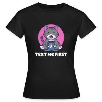 Écrivez-moi le premier patron introverti - T-shirt Femme - noir - Devant - AI Model Female 172 dark (172cm)
