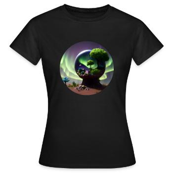Northern Lights Glühbirne - Frauen T-Shirt - Schwarz - Vorne - AI Model Female 172 dark (172cm)