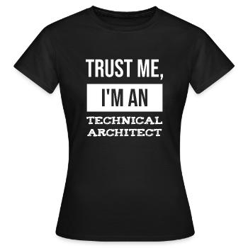 Architecte technique Technicien de données Informatique Informatique - T-shirt Femme - noir - Devant - AI Model Female 172 dark (172cm)