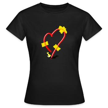 Cœur rapiécé - T-shirt Femme - noir - Devant - AI Model Female 172 dark (172cm)