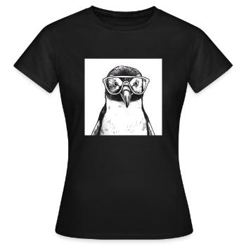 Tux the stylish penguin - Women's T-Shirt - black - Front - AI Model Female 172 dark (172cm)