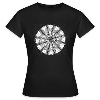 Cercle d’échantillons 1 - T-shirt Femme - noir - Devant - AI Model Female 172 dark (172cm)