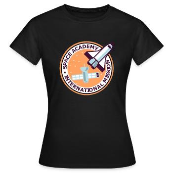 Space Academy International Vintage Farbe - Frauen T-Shirt - Schwarz - Vorne - AI Model Female 172 dark (172cm)