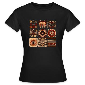 Folklore africain - T-shirt Femme - noir - Devant - AI Model Female 172 dark (172cm)