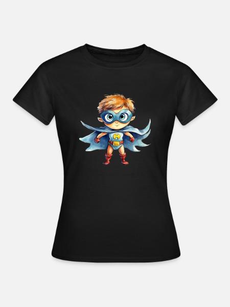 Illustration de l’aquarelle de super-héros - T-shirt Femme - noir